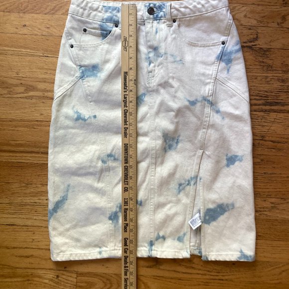 Stylish high rise midi denim tie dye skirt - 4 - NWT - Picture 4 of 8
